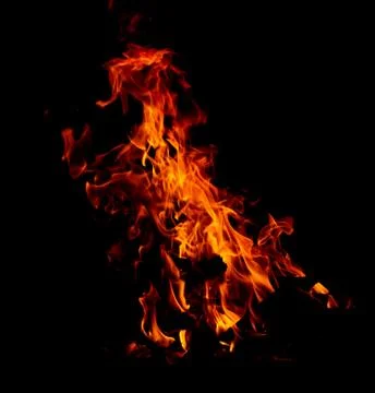 Flame of fire on a black background Foto stock