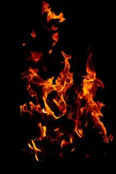 Flame of fire on a black background Stock Photos