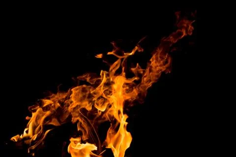 Flame of fire on a black background Stock-Fotos