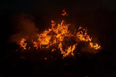 Flame of fire on a black background Stock Photos