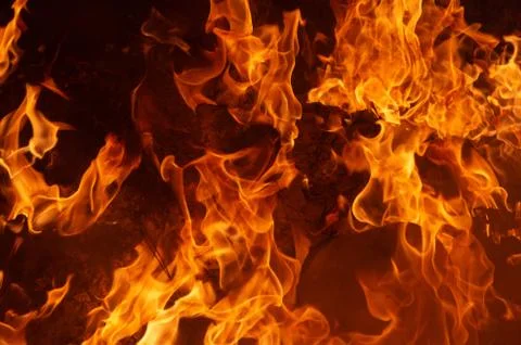 Flame of fire on a black background Stock Photos