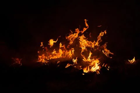 Flame of fire on a black background Foto stock