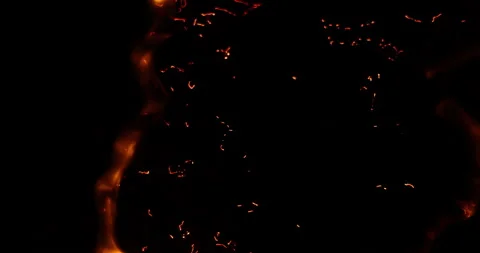 Flame Of Fire On Black Paper Stock Footage 170593019