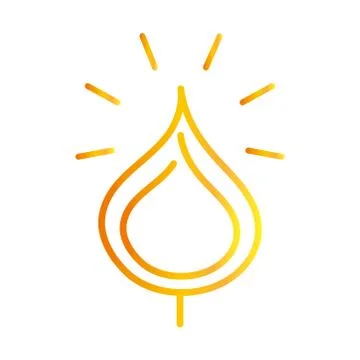Flame fire burn light glowing gradient style icon vector Stock Illustration