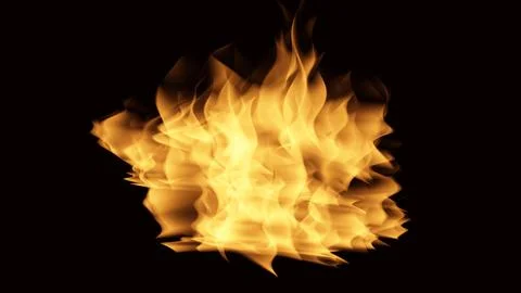 Flame of fire Burning on black background image Stock Illustration