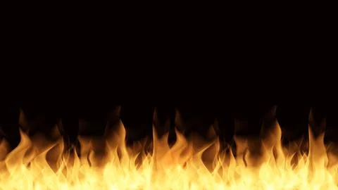 Flame of fire Burning on black background image Stock Illustration