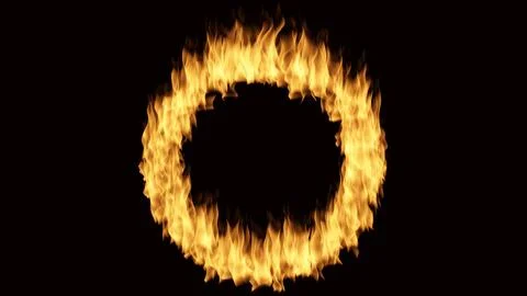 Flame of fire Burning on black background image Stock Illustration