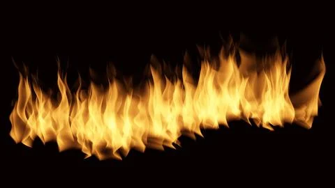 Flame of fire Burning on black background image Stock Illustration