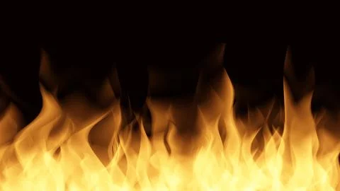 Flame of fire Burning on black background image Stock Illustration