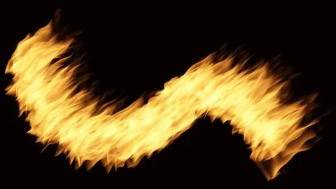 Flame of fire Burning on black background image Stock Illustration