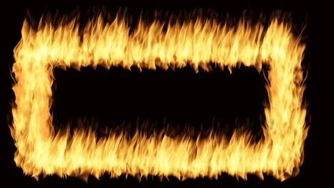 Flame of fire Burning on black background image Stock Illustration