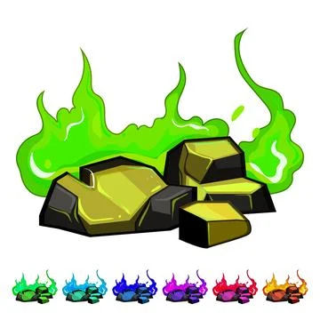 Flame fire charcoal cartoon vector graphic Stock Illustration