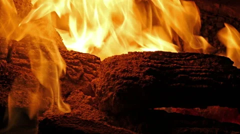 Flame fire close up Видео 48308147
