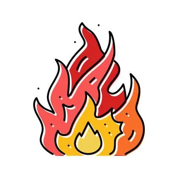 Flame fire color icon vector illustration 스톡 일러스트