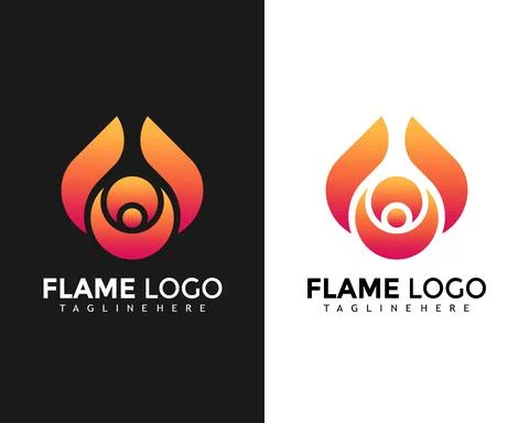 Flame Fire Creative Logo Design Vector Illustration template Stockillustratie