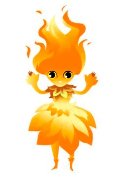 Flame fire cute character Stock-Illustration