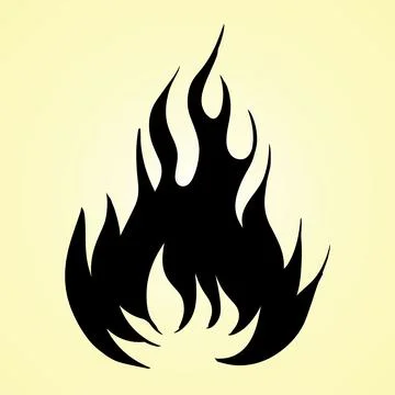 Flame fire danger logo vector icon Stock Illustration