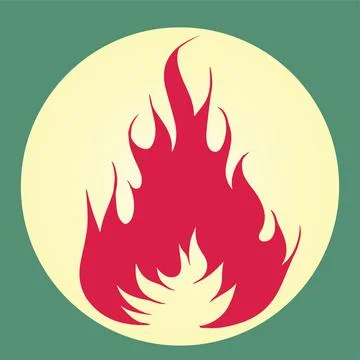 Flame fire danger logo vector icon 스톡 일러스트
