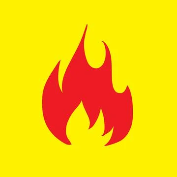 Flame fire danger logo vector icon Stock Illustration