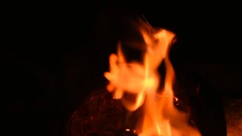 A flame in the fire Video stock 125735969