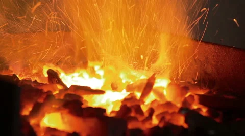 Flame Of Fire In The Forge, Smithy 库存影片 60375899