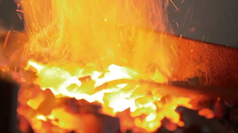 Flame Of Fire In The Forge, Smithy 库存影片 60376065