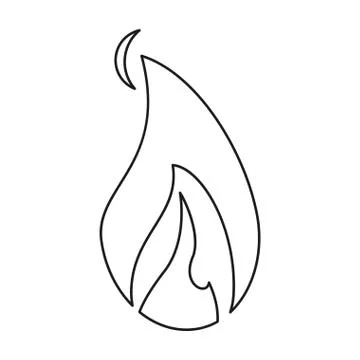 Flame fire glowing temperature hot line Stock Illustration