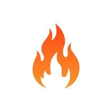 Flame fire hot vector icon logo. Flame symbol illustration simple background Stock Illustration