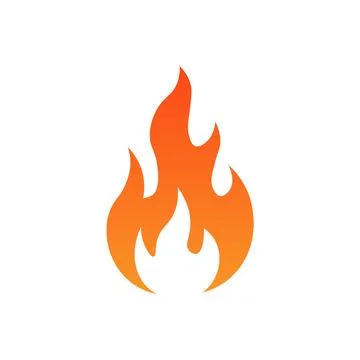 Flame fire hot vector icon logo. Flame symbol illustration simple background Stock Illustration