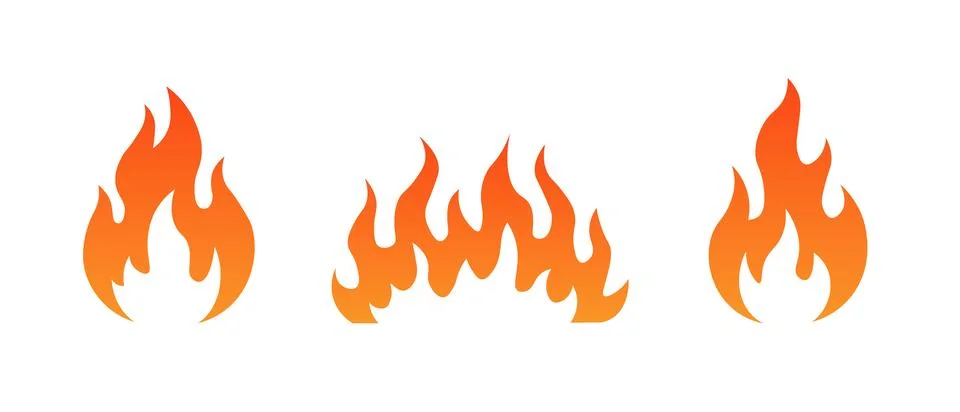 Flame fire hot vector icon logo. Flame symbol illustration simple background Stock Illustration