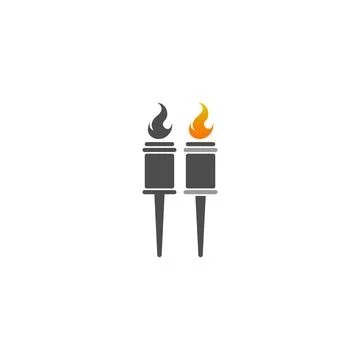 Flame, fire icon logo design vector template Illustrazione stock
