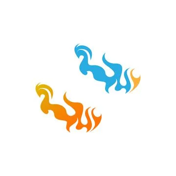 Flame, fire icon logo design vector template イラスト素材