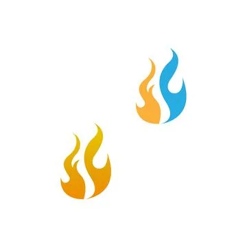 Flame, fire icon logo design vector template イラスト素材