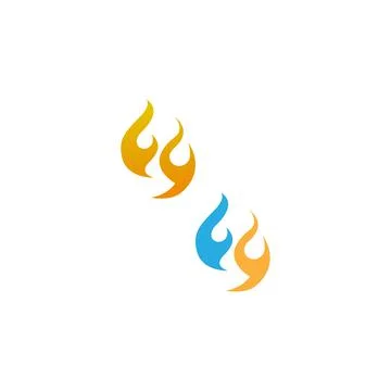 Flame, fire icon logo design vector template イラスト素材