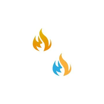 Flame, fire icon logo design vector template Illustrazione stock
