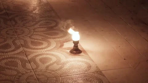 Flame of fire in the lampade Stock Footage 330429857