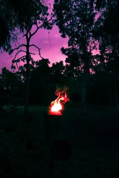 The flame from a fire lantern Stock Photos