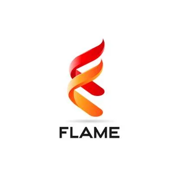 Flame Fire Logo Design Symbol Stock Illustration