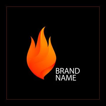 Flame fire, logo with gradient and character Stock Illustration
