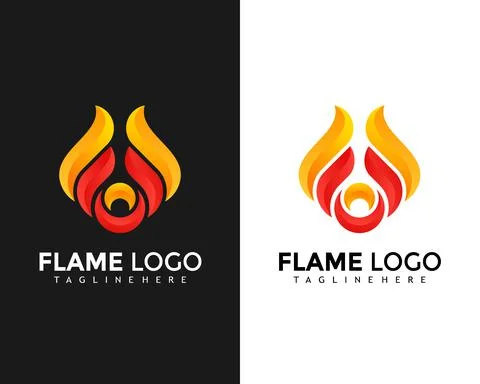 Flame Fire Modern Creative Logo Design Vector Illustration template Stockillustratie