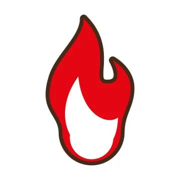 Flame fire red symbol icon Stock Illustration