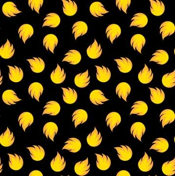 Flame fire seamless pattern background icon. Business flat vector illustratio Stock Illustration