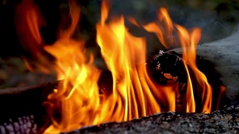 Flame of the fire. Slow motion 02 Video stock 80147493