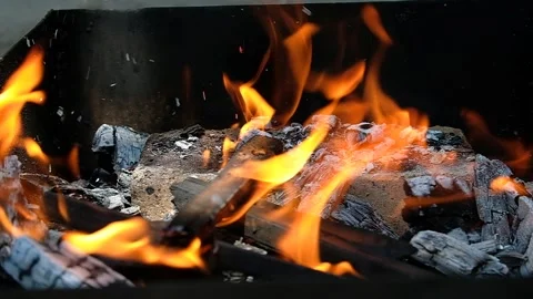 Flame Of The Fire. Slow Motion Stock Footage 134629830