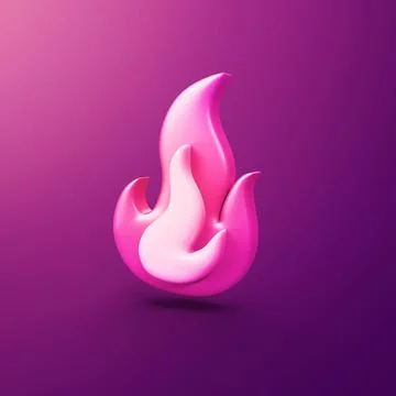 Flame fire symbol - stylized 3d CGI icon object, Not gen Ai Stock Illustration