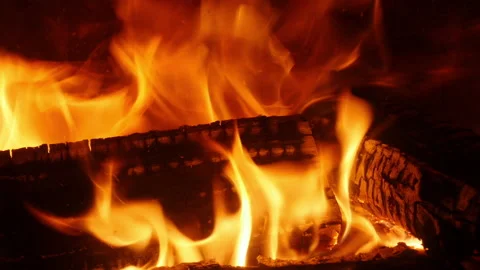The flame of the fire. Tongues of fire dance on the wood. 스톡 동영상 167424212