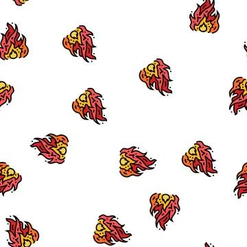 Flame fire vector seamless pattern Stockillustratie