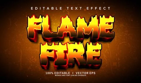 Flame fire vector text effect with modern style design Illustrazione stock