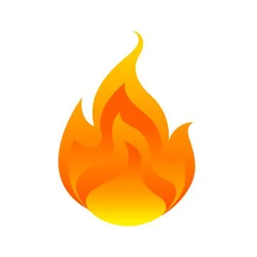 Flame, fireball isolated on white background, fire burn symbol, flames icon,  스톡 일러스트