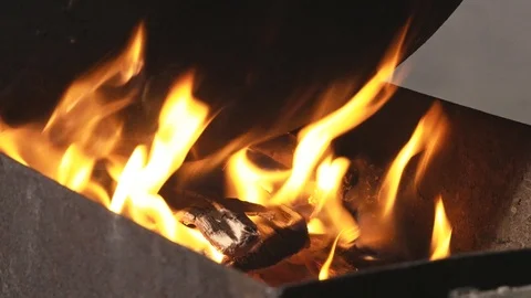 Flame from Fireplace Barbecue Stockbeeldmateriaal 117363494